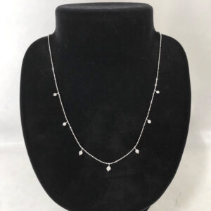 K18WGダイアモンド0.5ctステーションネックレス